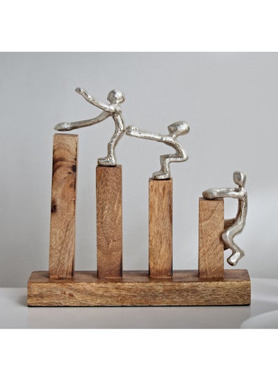 Buy Odin Aluminum Climbing Sculpture Family with Wooden Base 25 x 25 x 10 cm in Saudi Arabia