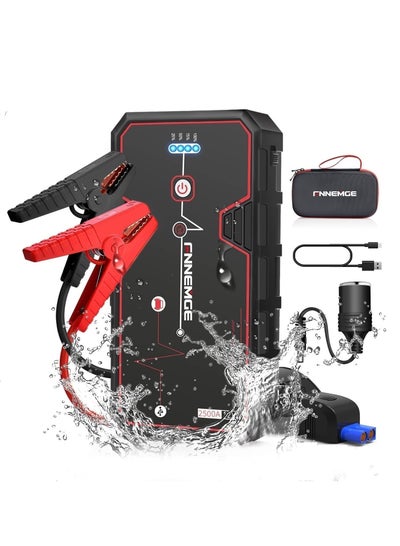 Buy Car Jump Starter 2500A Peak 23800mAh 12V Super Safe Jump Starter(Up to All Gas, 8.0L Diesel Engine), with USB Quick Charge 3.0 in UAE