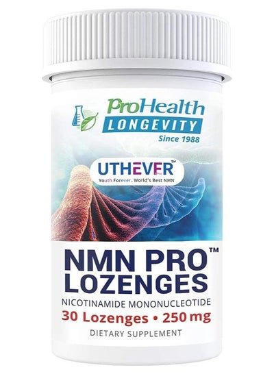 اشتري ProHealth Longevity NMN Pro Lozenges - Uthever Brand NMN - NMN الأكثر موثوقية في العالم ، فائق النقاء ، ومستقر ، من الدرجة الصيدلانية لتعزيز NAD + ، يستخدم في التجارب السريرية البشرية (250 مجم ، 30 مع في الامارات