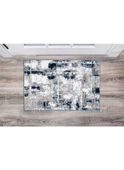 Buy Contemporary Abstract Distressed Area Rug 2' X 3' Blue in UAE