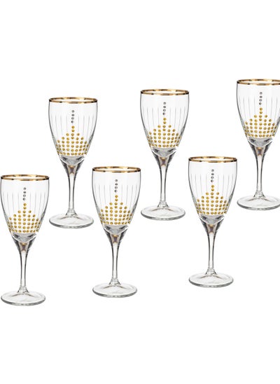 Buy A set of 6 Turkish-made juice glasses with elegant and unique designs in Saudi Arabia