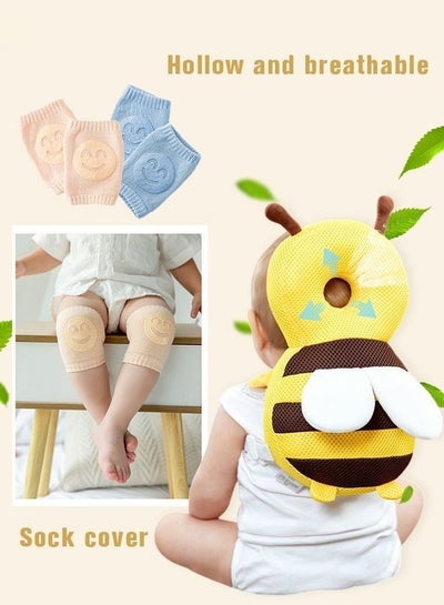 Buy Baby Head Protector Pillow Toddler Breathable Safety Protect Hat With 2 Knee Pads for Crawling and Walking, 6 Months-3 Years in Saudi Arabia