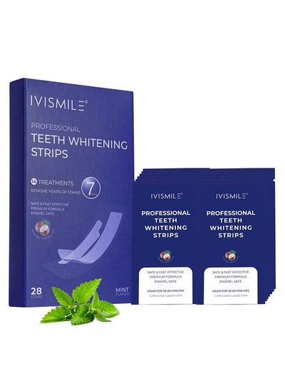 اشتري Teeth Whitening Strips, Whitening Strips to Reduce Teeth Sensitivity, Professional Teeth Whitening Strips Kit, Remove Coffee and Tea Stains, 28 Teeth Whitening Strips, Sea salt في السعودية