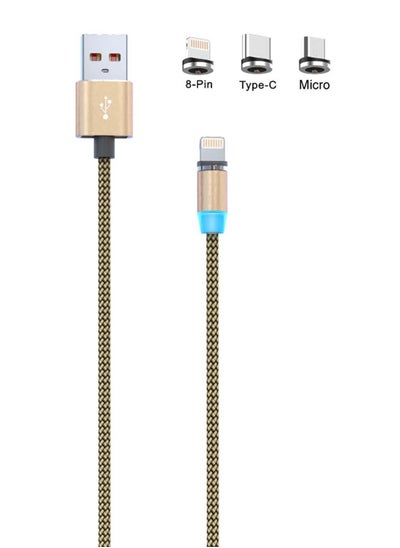 اشتري سلك شحن مغناطيسي 3 في 1 بمنفذ USB نوع type-c/مايكرو/ Lightning في السعودية