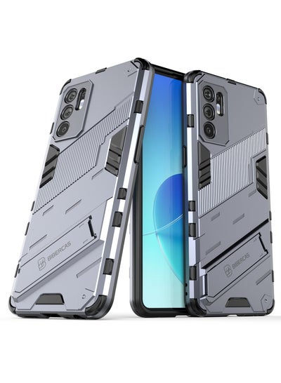 Buy GOLDEN MASK Compatible With Oppo Reno 6 4G Punk Case Anti Protection (Grey) in Egypt