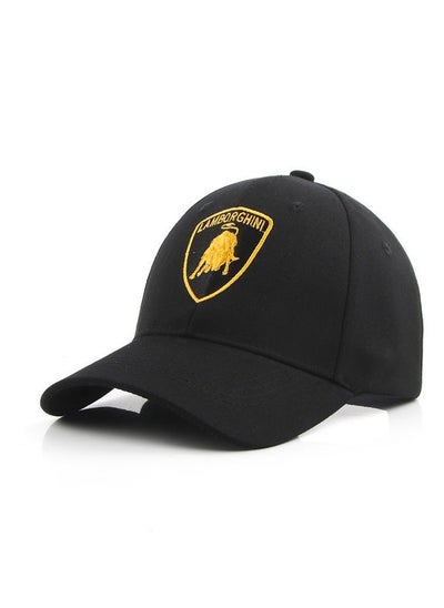 Buy Lamborghini Logo Embroidered Adjustable Baseball Caps for Men and Women Hat Travel Cap Car Racing Motor Hat in UAE