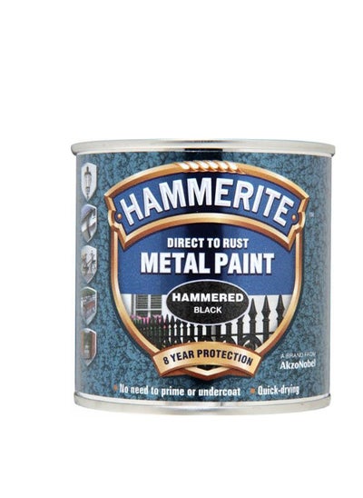 Buy Hammerite Direct To Rust Metal Paint - Hammered Black Finish 250ml in UAE