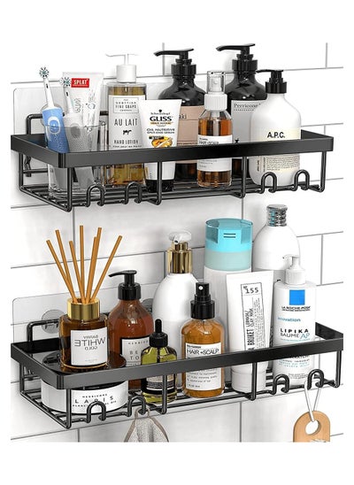 Buy S2C Wall Mounted Bathroom Shelf Heavy Duty, Strong Adhesive, Rustproof Shower Caddy, Stainless Steel Bathroom Organizer,Bathroom Accessories, Corner Shelf, Kitchen Organizer, Wall Shelf in UAE