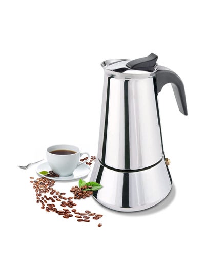 Buy 200ml Stainless Steel Classic Mocha Coffee Maker with Coffee Percolator Design (Silver) in UAE