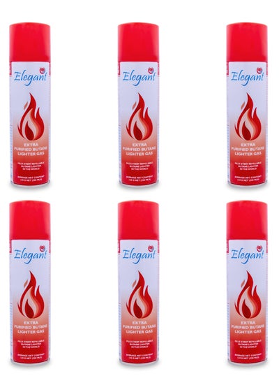 اشتري 6 Piece Extra Purified Butane Lighter Gas 250ml في الامارات