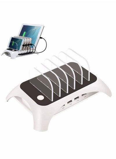 اشتري USB Charging Station Multi Device 6 Port USB Charger Dock, Desktop Charger,For Cell Phone, Tablet, Earphonev, MP3, MP4, IPhone And More, Induction Chargers في السعودية