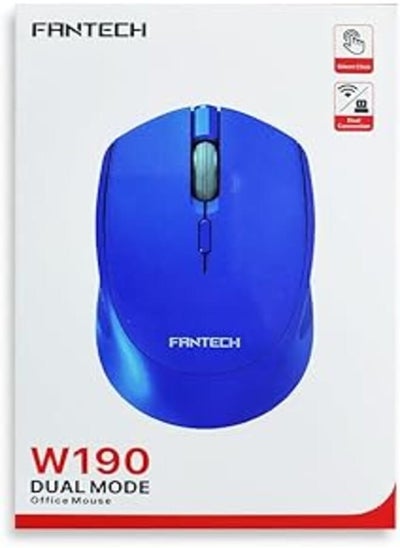 Buy Fantech W190 Silent Switch Ambidextrous Office blue Mouse, Supports both Bluetooth & 2.4GHz wireless in Egypt