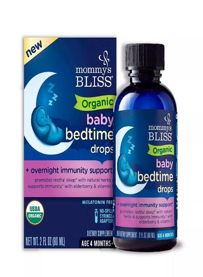 اشتري Mommy's Bliss Organic Baby Bedtime Drops + Overnight Immunity Support*, Promotes Restful Night, Melatonin Free, Age 4 Month+, 2 Fl Oz في الامارات