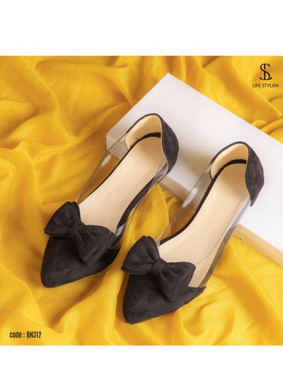 Buy BN-312 Suede Ballerina With A Flat Bow - Black in Egypt