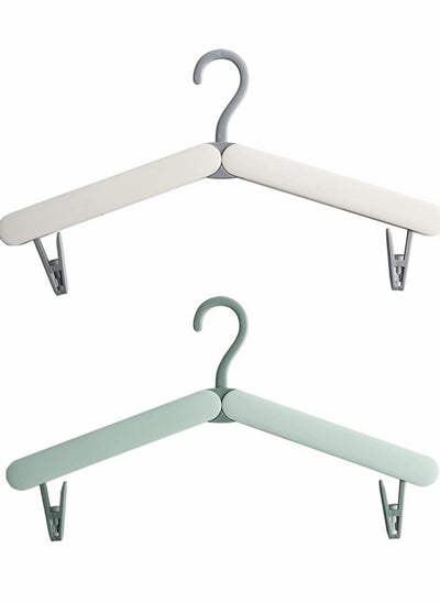 Buy Foldable Coat Hangers, Portable Travel Collapsible Hangers with Clips, for Clothes and Coats, 2 Pcs in Saudi Arabia