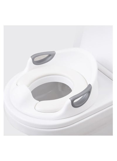 Buy Toilet Seat For Western Toilet Potty Training Seat For Boys And Girls Fits Round  Oval Toilets, Durable For Baby With Cushion And Handles Potty Seat (White) in UAE