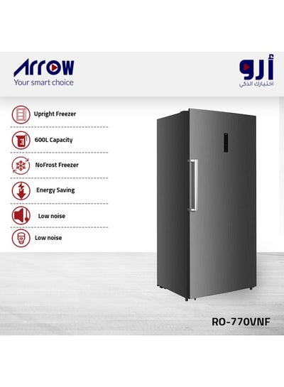 Buy 600 LTR SINGLE DOOR UPRIGHT FREEZER NOFROST, 21.2 CU.FT|High speed cooling and freezing | High quality and effective compressor | 7 years Compressor warranty| Silver color | Model Name: RO-770VNF in Saudi Arabia