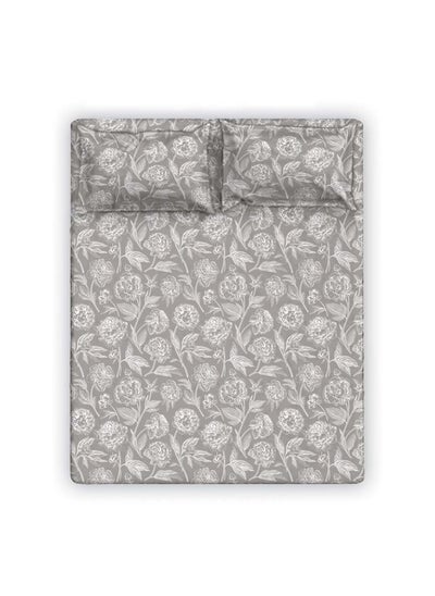 Buy Albany King Bed Fitted Sheet Set 180X200+30 Cm/50X75+15 Cm Dahlia Silver (ANU-DUB-033 C) in UAE