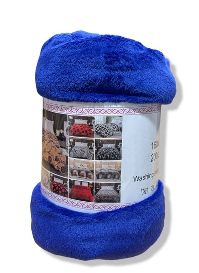 اشتري Fleece Blanket 160X200Cm Soft-Fluffy Blanket-Warm For Sofa And Bed-Easy To Carry-Blue Colour في الامارات