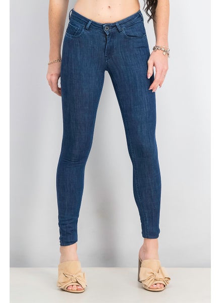 اشتري Women Skinny Fit Dark Wash Stretchable Denim Jeans, Indigo في السعودية