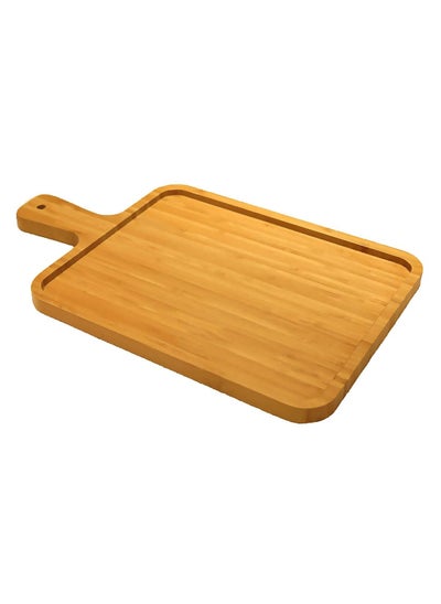 Buy Bamboo Cheese Board Pizza Tray Handmade Wooden Pizza Peel with Handle Fruit and Cheeze Serving Plate Square Chopping Board in UAE