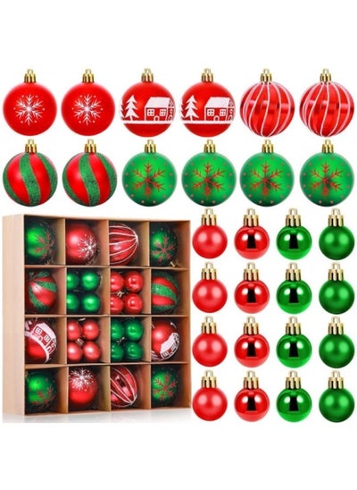 Buy Bauble Ornament Ball Set, 44Pcs Shatterproof Tree Hanging Balls in UAE