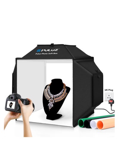 اشتري PULUZ 40cm Folding 24W 5500K Studio Shooting Tent Soft Box Photography Lighting Kit with 4 Colors (Black, Orange, White, Green) Backdrops في السعودية