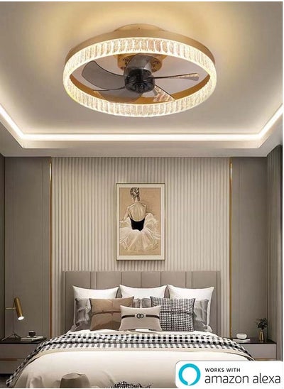 Buy Smart Ceiling Fan Light With Remote And Mobile App Works With Alexa in UAE