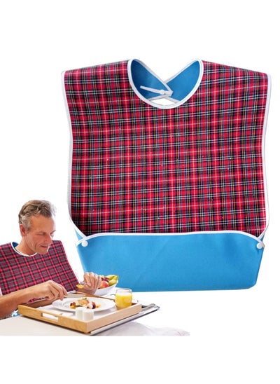 اشتري Adult Bibs, Waterproof Eldly Bib, Adult Washable Dining Bibs Mealtime Bib Clothing Protector, for Elderly Men Women, Reusable Clothing Protector في السعودية