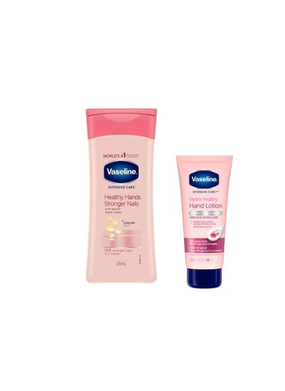 اشتري Vaseline Hand and Nail Care Cream - 200 ml - Vaseline Intensive Care Hand and Nail Lotion - 100 ml في السعودية