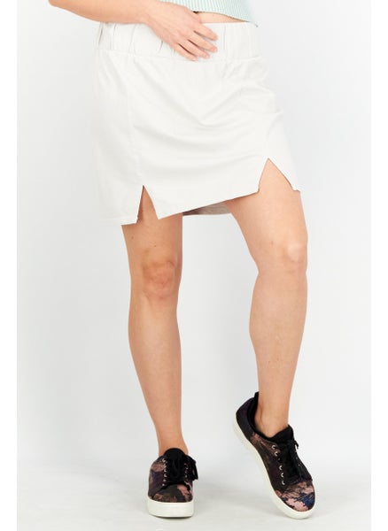 اشتري Women Solid Casual Mini Skirts, Off White في الامارات