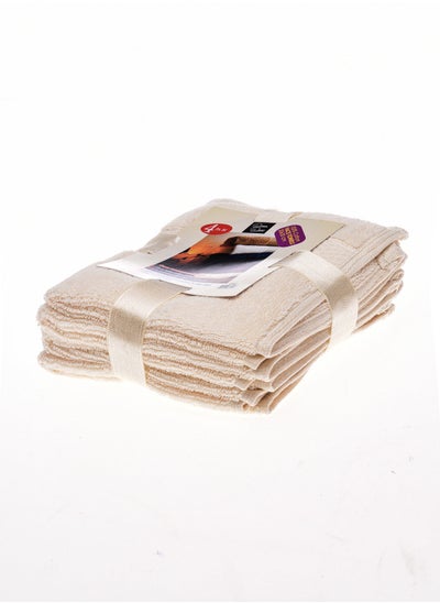 Buy White 100% Cotton Face Towel Set of 4 30x30 cm in UAE