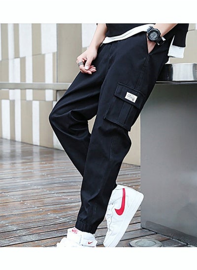 Buy Men's Cargo Pants Casual Sports Sweatpants Running Drawstring Sweatpants Tiny Harem Pants With Multiple Pockets in UAE