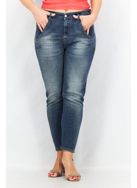 Buy Women Regular Fit Washed Fayza Denim Jeans, Wash Navy in Saudi Arabia