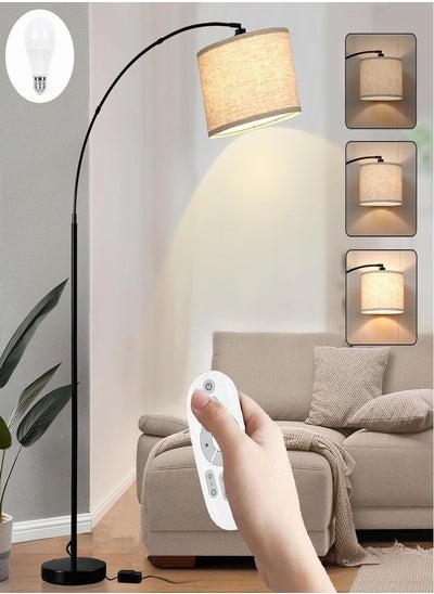 Buy Floor Lamp LED Stand Vintage Arc Pole Light with Remote Control Bulb for Living Room Office Bedroom in Saudi Arabia