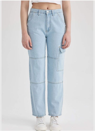 Buy Woman Cargo Fit Denim Trousers in Saudi Arabia