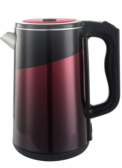 Buy Electric Kettle 1.8 L 1500 Watts Plastic Housing with Inner Stainless Steel, Dual Sensor & Over Heat Protection, Maroon & Black, RA-EK1856 in Saudi Arabia