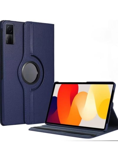 Buy Redmi Pad SE 11 inch 2023 Tablet case for Protector Pebbled Rotating 360 Solid Color Protective Case Holster (Dark Blue) in Saudi Arabia