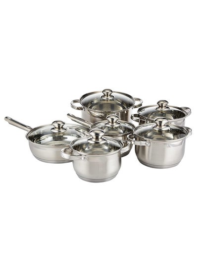 Buy Wilson 12-Piece Stainless Steel Cookware Set Silver in UAE