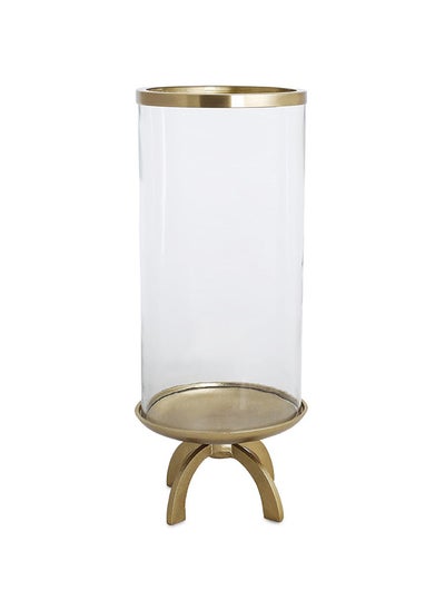 اشتري Klika Candle Holder, Gold & Clear - 17x38 cm في الامارات