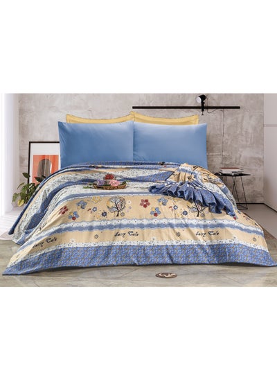 Buy 4Pieces Bed Sheet Sets 240*220 cm Blue * Yellow Roses in Egypt