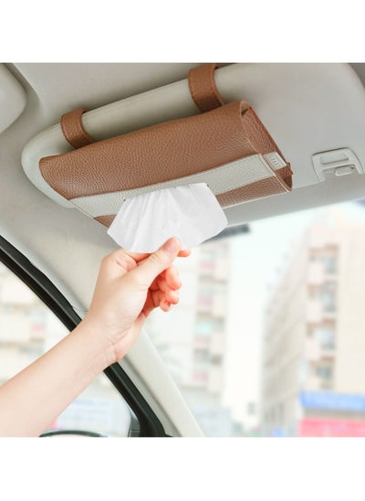 اشتري Leather Car Visor Tissue Holder (Caramel) في الامارات