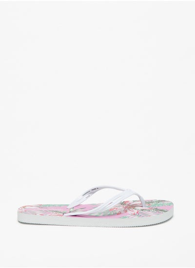 Buy Womens Floral Print Slip On Thong Slippers in Saudi Arabia