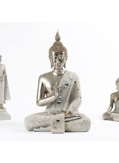 اشتري Praying Buddha, Silver - 37X60 Cm في الامارات