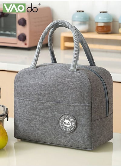 Buy Lunch Box Bag Insulation And Cold Insulation Portable Thickened Tote Bag Children's Bento Box Bag （Grey） in Saudi Arabia