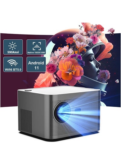 اشتري مقاييس أندرويد 11projector 4K 1920 * 1080p واي فاي 6 h713 32G الصوت التي تسيطر عليها bt5.0 المسرح المنزلي بروجكتور في السعودية