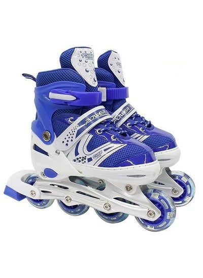 اشتري SportQ LED Lighted Front Wheel Adjustable Comfortable Skate Shoes Single Row Outdoor Indoor Skate Shoes for Beginners Kids Teens في مصر