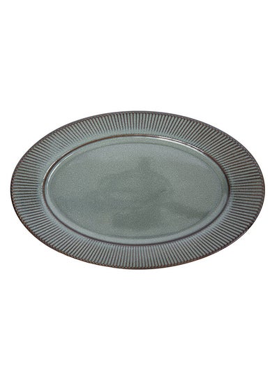 Buy Imperial Porcelain Oval Tray, Green - 36x23 cm in UAE