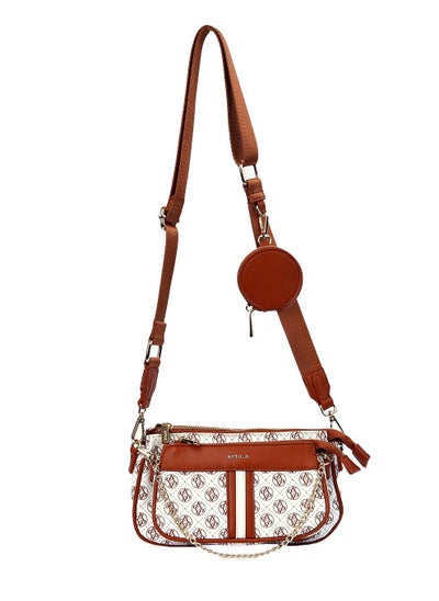 Buy Giovanna Mini Crossbody Bag for Women - White Brown in UAE