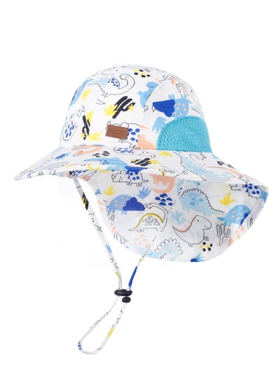 اشتري Baby Sun Hat for Toddlers, UPF 50+ Adjustable Beach Cap for 2-6 Years Kids, Suitable Summer Protection for Girls & Boys (Lightblue) في الامارات